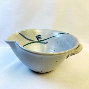 Hand Thrown Vintage Pottery Mixing Bowl Unique Handcrafted by Two Potters